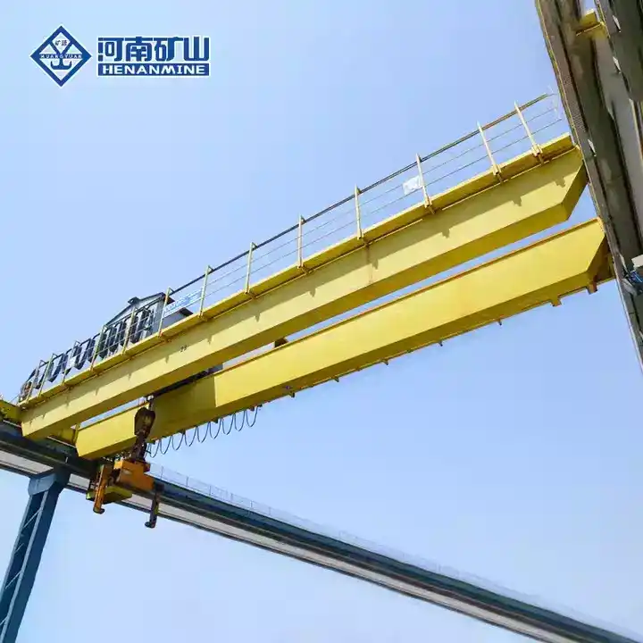 Upgraded double girder gantry crane with robust steel structure and safety features