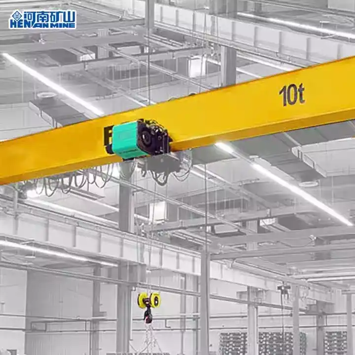 Low headroom single girder crane for efficient material handling